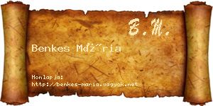 Benkes Mária névjegykártya