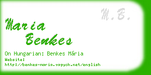 maria benkes business card